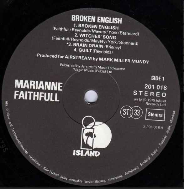 Broken English - Marianne Faithfull (2 El) - Beatsommelier