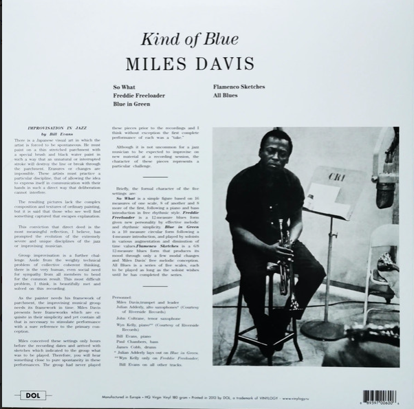 Kind of Blue - Miles Davis (Limited 180 gr Blue Edition)